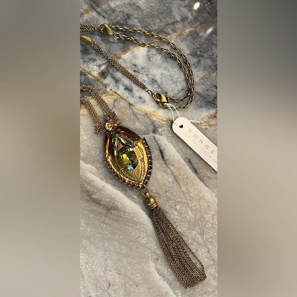 SORRELLI ANTIQUE BRASS STATEMENT NECKLACE - Picture 2 of 16